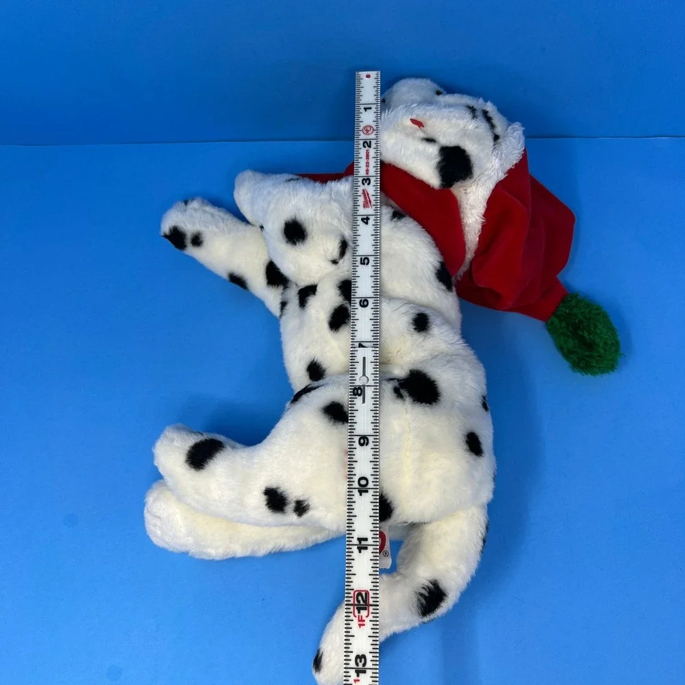 Ty‎ Beanie Buddies Dalmatian 12 Inch White Black Christmas Santa Hat Scarf Dog